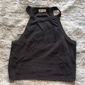 Heart Hips Black Sleeveless Crop Top